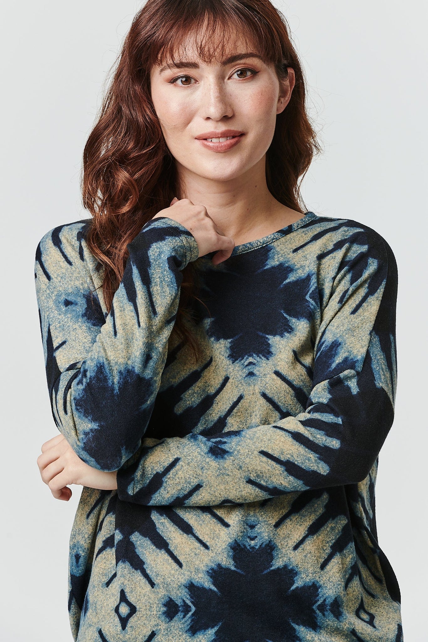 Navy | Tie Dye Relaxed Jumper