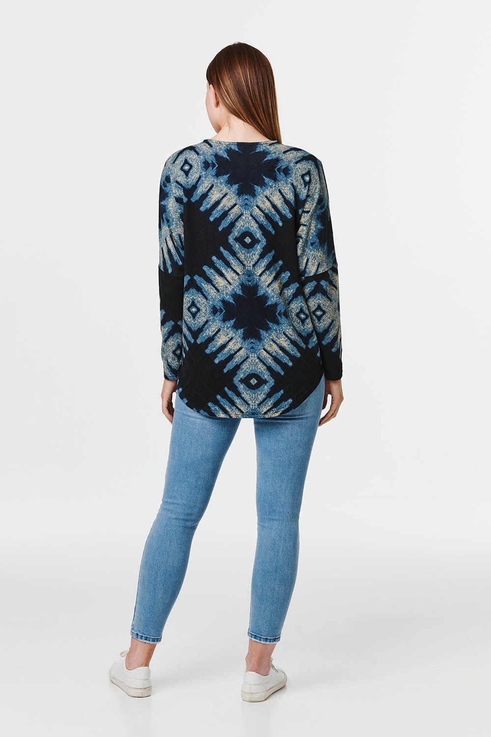 Navy | Tie Dye Zip Front Jumper
