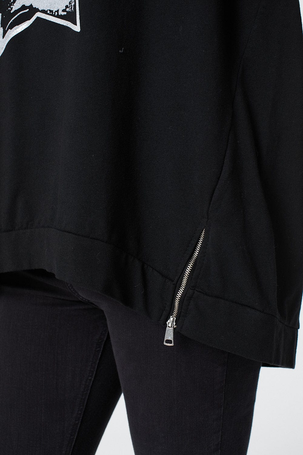 Black | Star Print Long Sleeve Sweatshirt