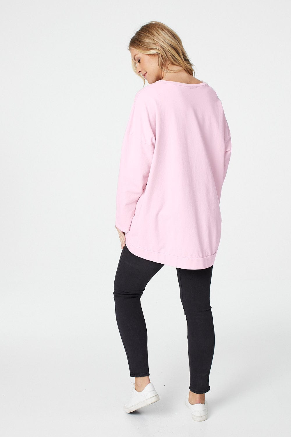 Pink | Star Print Long Sleeve Sweatshirt