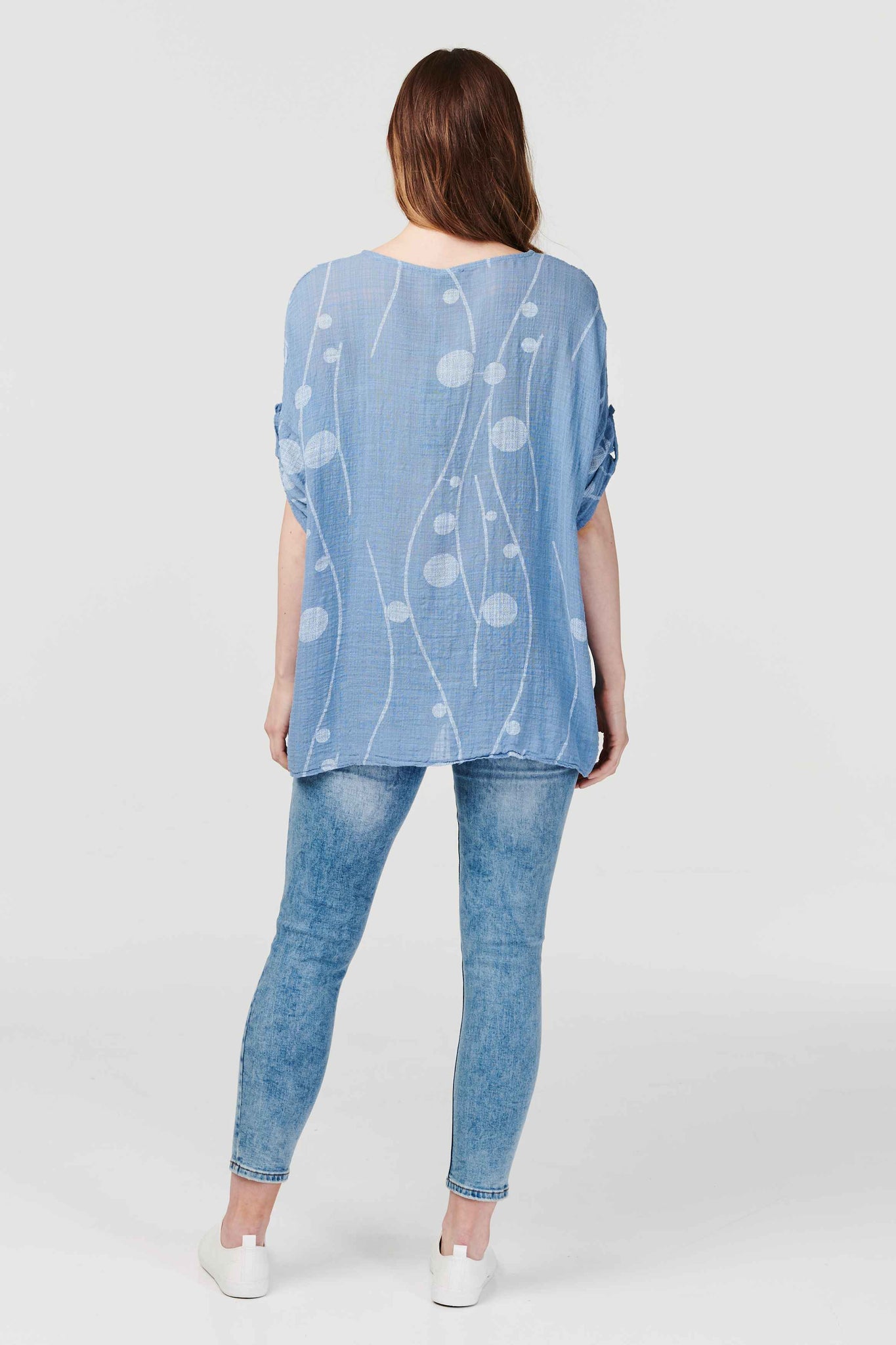 Navy | Polka Dot Oversized Blouse