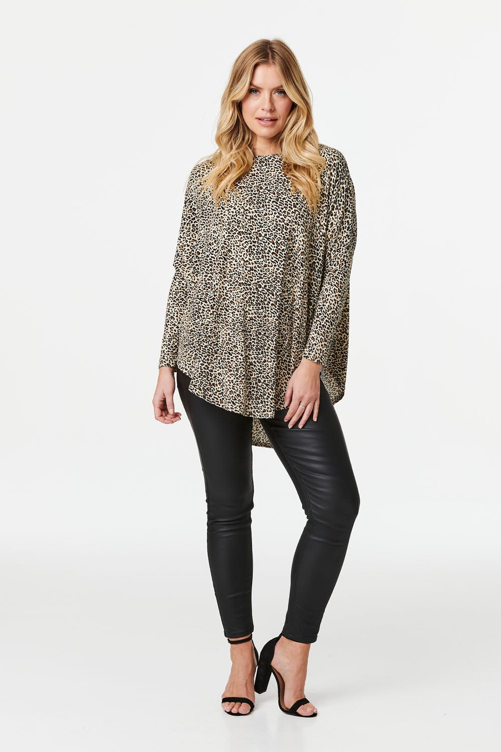 Brown | Animal Print Long Sleeve T-Shirt