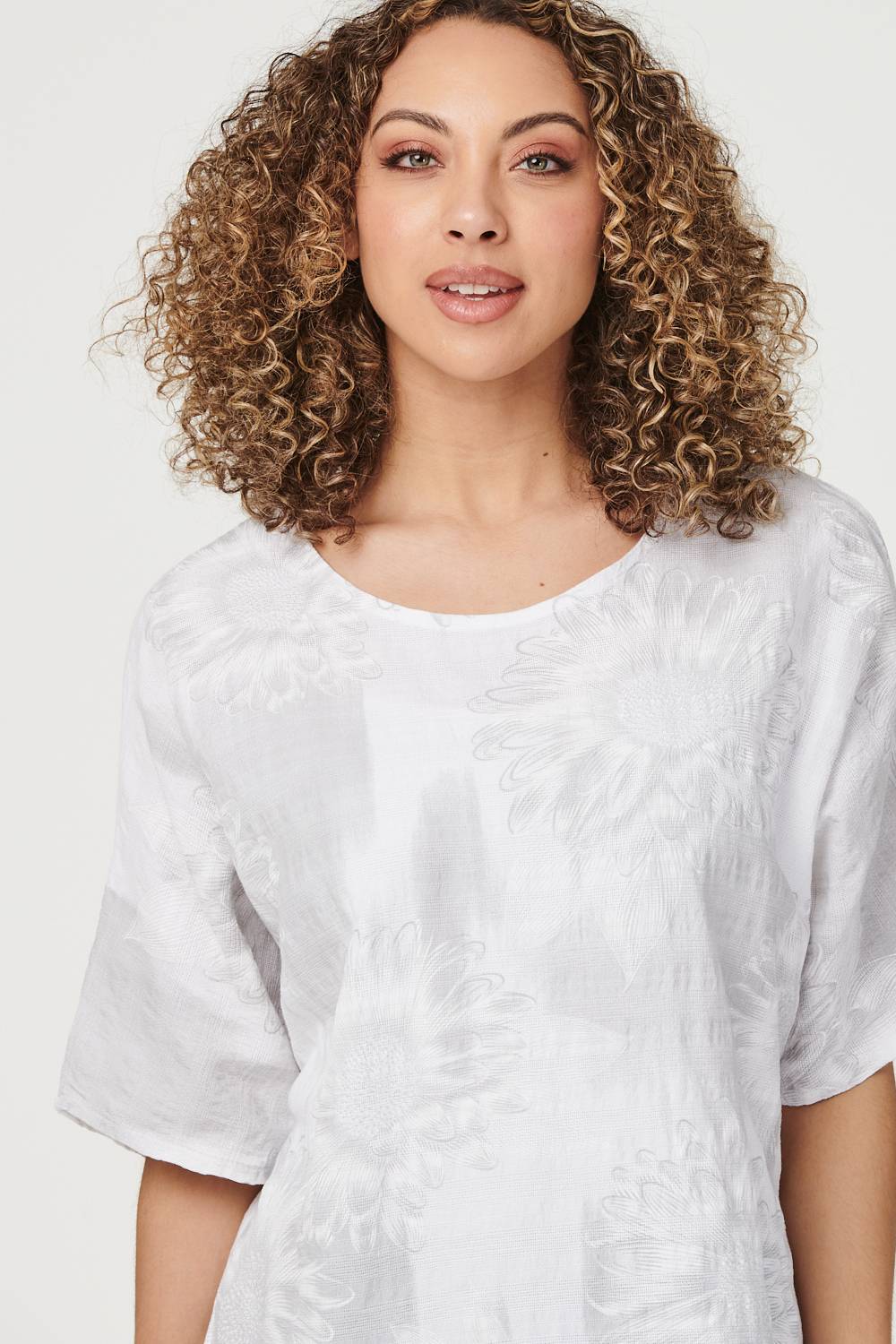 White | Tie Dye Oversized Batwing Blouse
