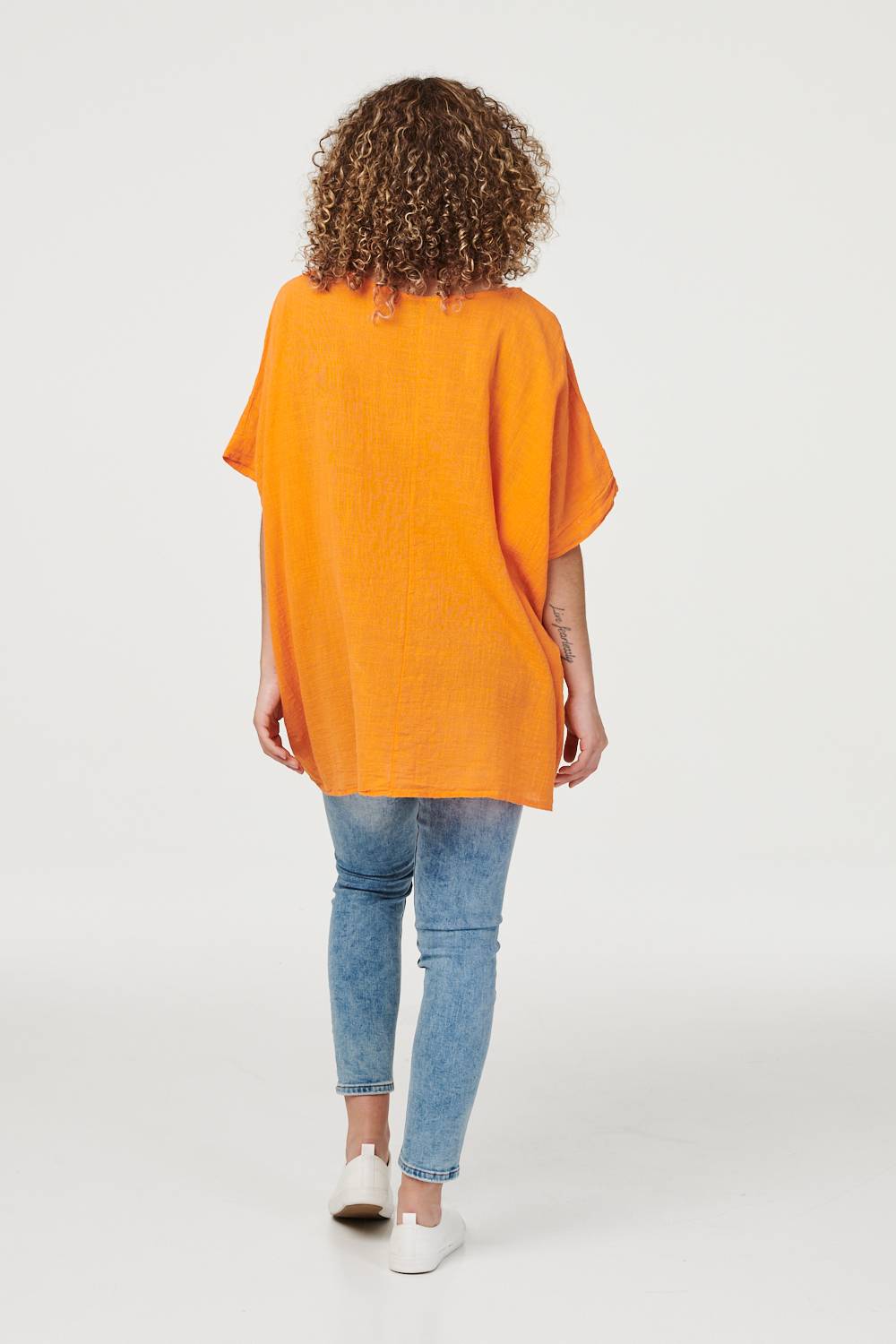 Orange | Oversized Longline Blouse