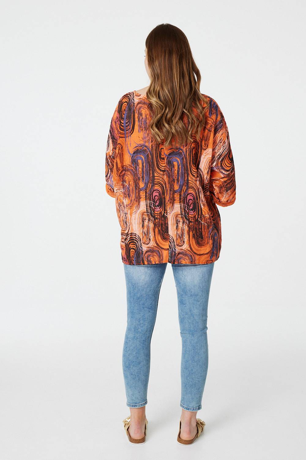 Orange | Abstract Oversized Blouse