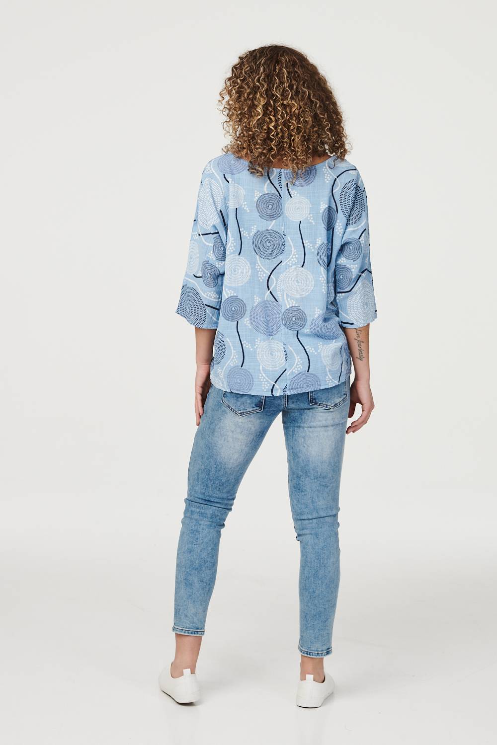 Blue | Geo Print Oversized Blouse