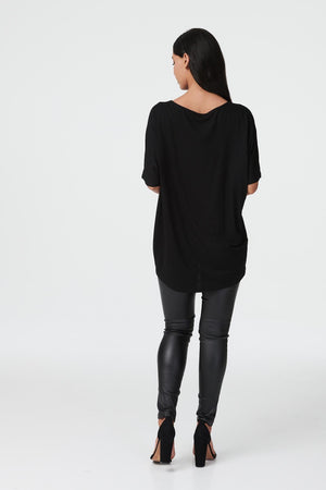 Black | Zebra Stripe Sequin T-Shirt