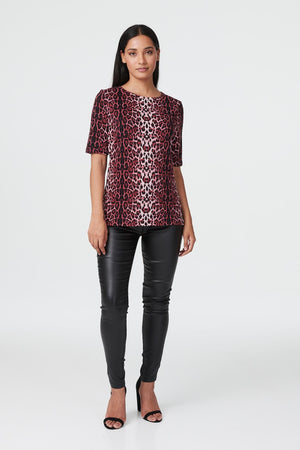 Red | Animal Print Short Sleeve T-Shirt