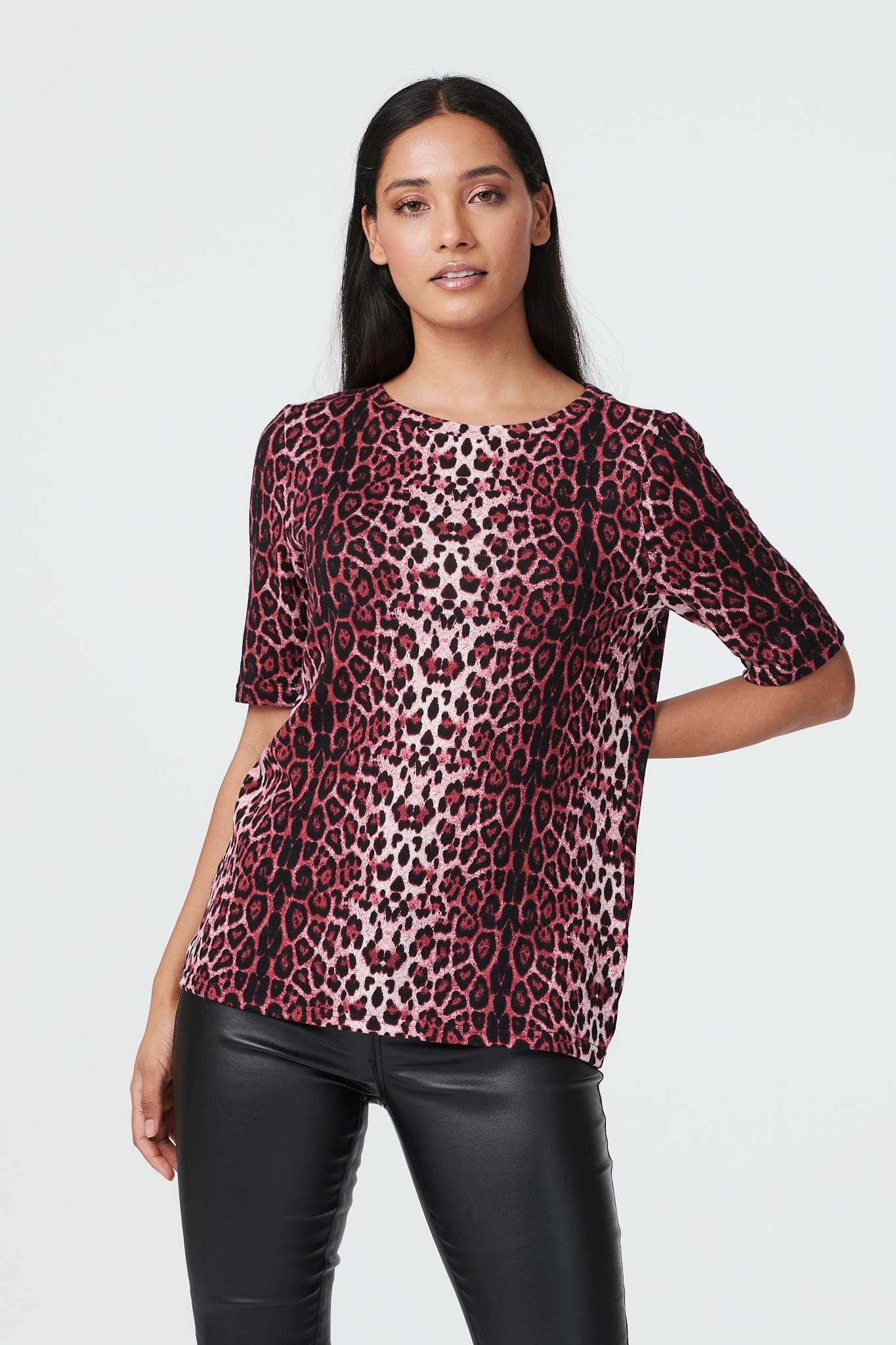 Red | Animal Print Short Sleeve T-Shirt