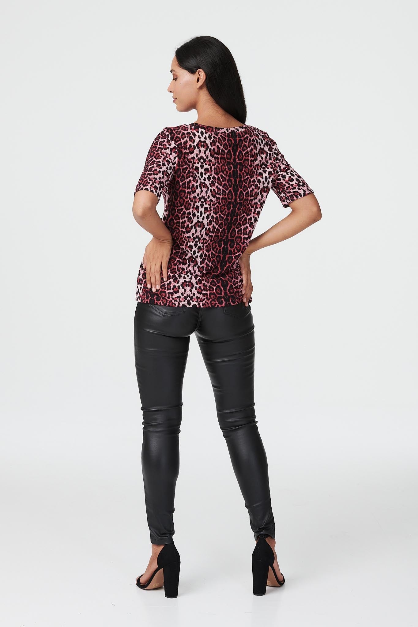 Red | Animal Print Short Sleeve T-Shirt
