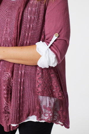 Pink | Oversized Layered Tunic Shirt
