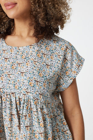 Green | Ditsy Floral Oversized Smock Top