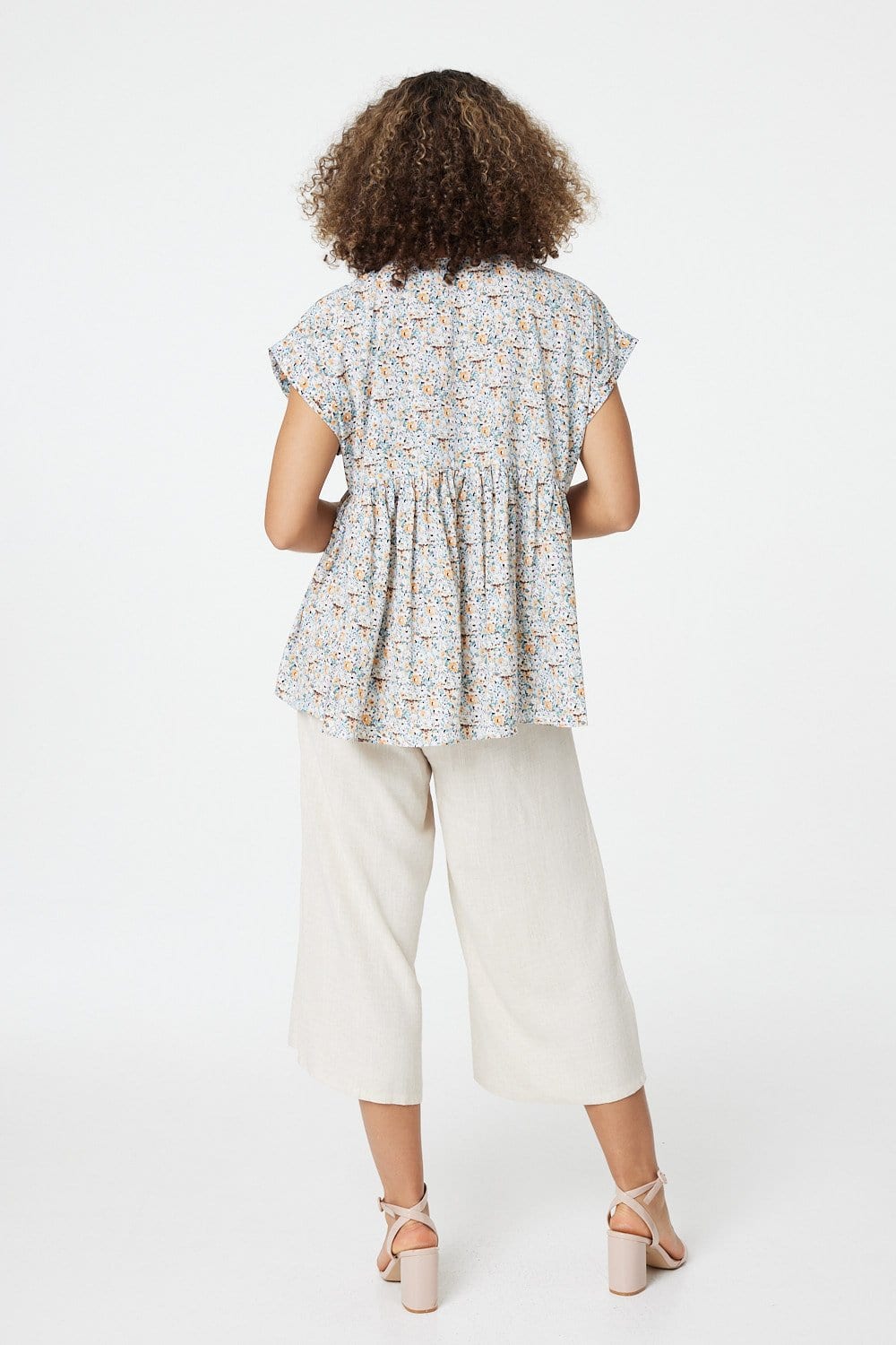 Green | Ditsy Floral Oversized Smock Top