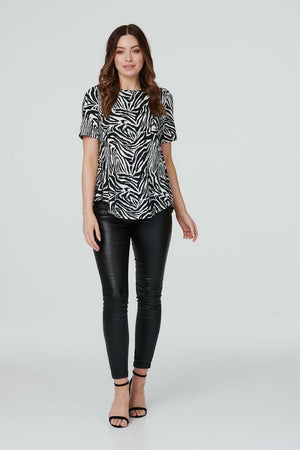 Black And White | Zebra Print Short Sleeve T-Shirt