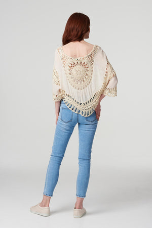 Cream | Crochet Oversized Blouse Top