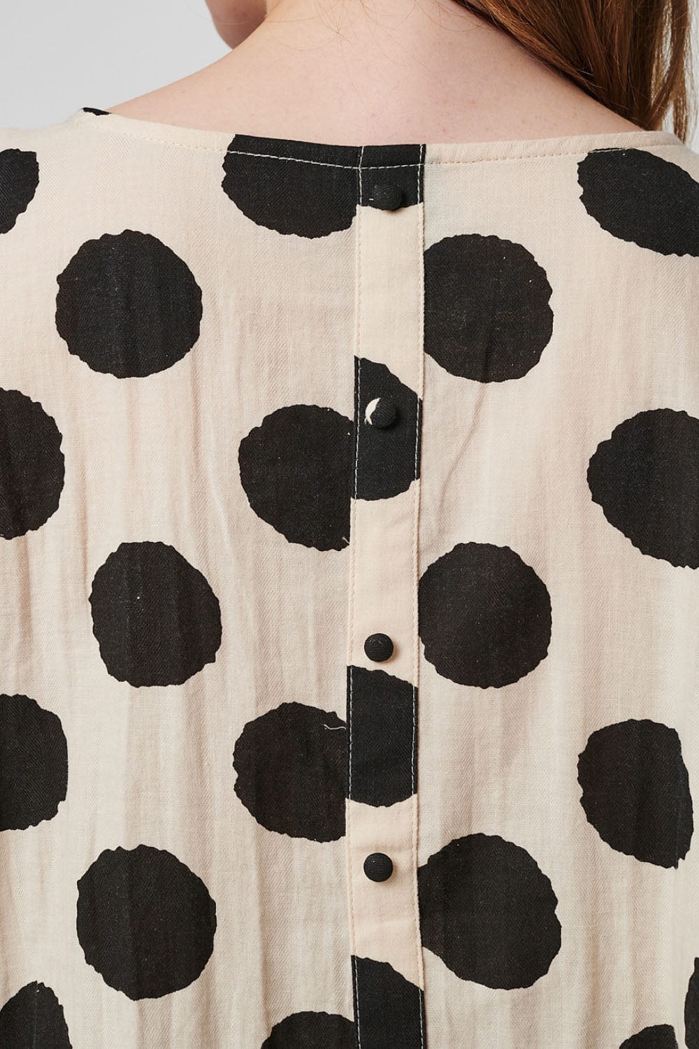 Beige | Polka Dot Oversized Batwing Top