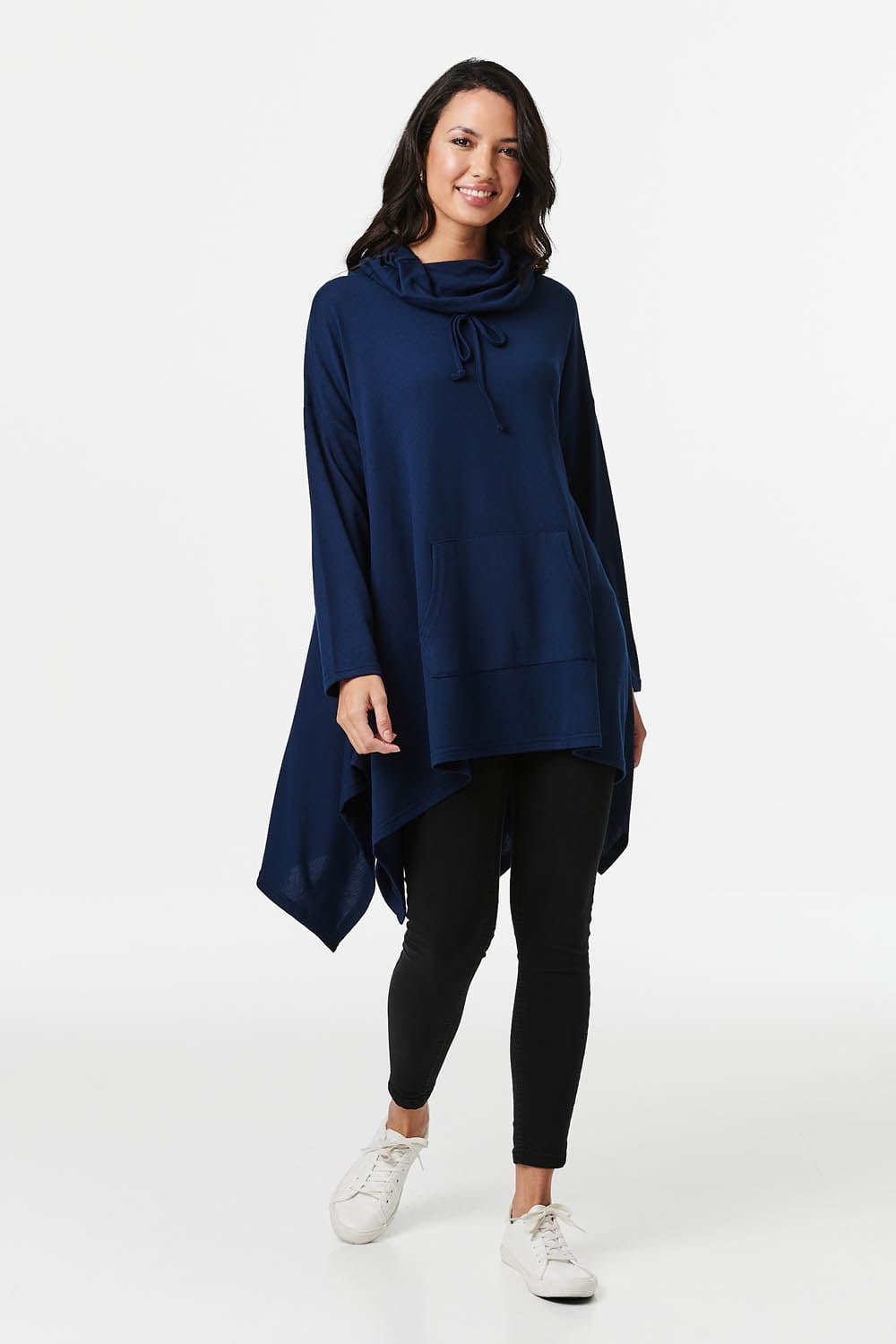 Navy | Cowl Neck Oversized Jumper