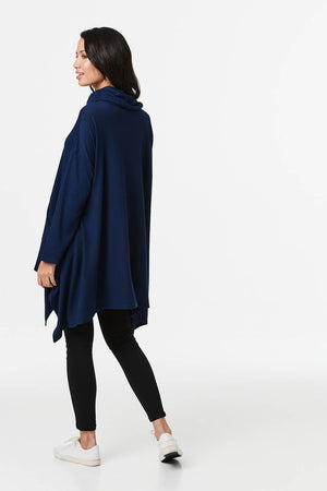 Navy | Cowl Neck Oversized Jumper