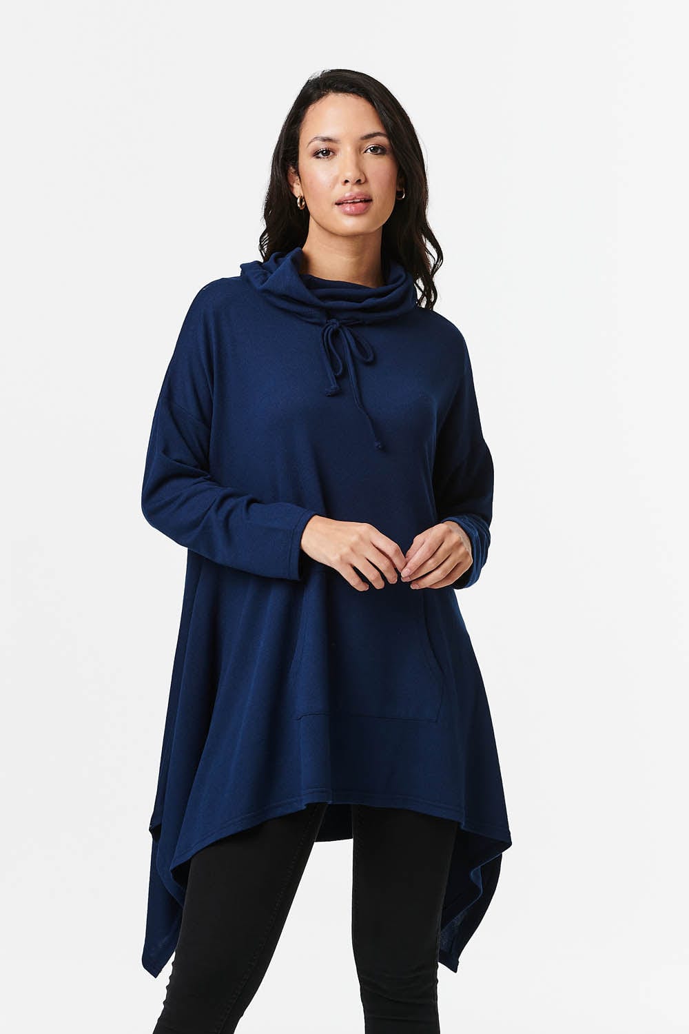 Navy | Cowl Neck Oversized Jumper