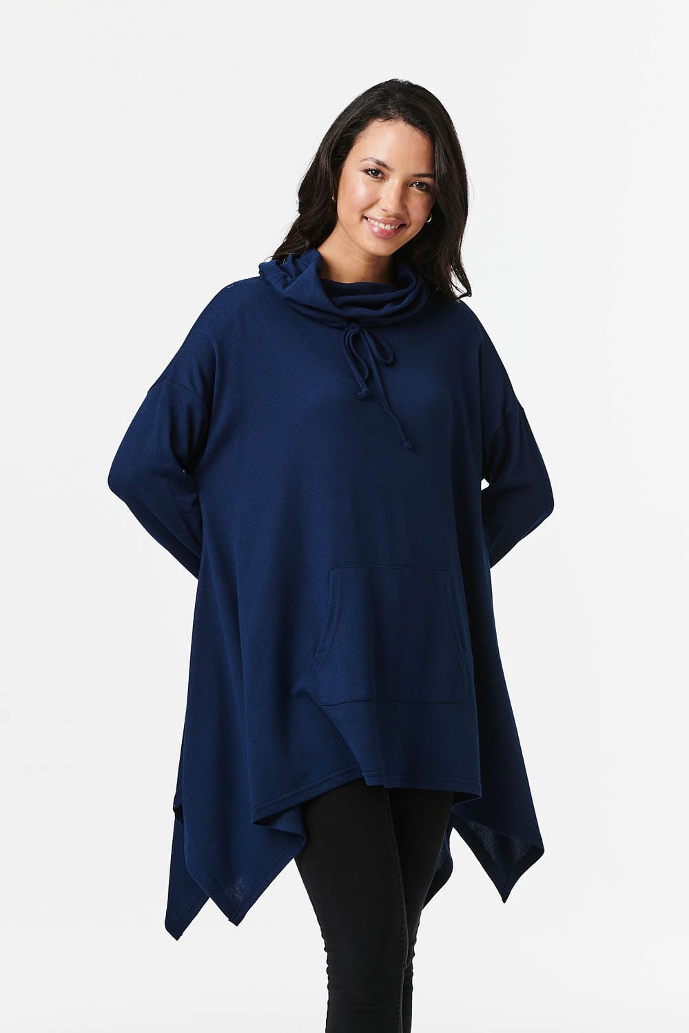 Navy | Cowl Neck Oversized Jumper