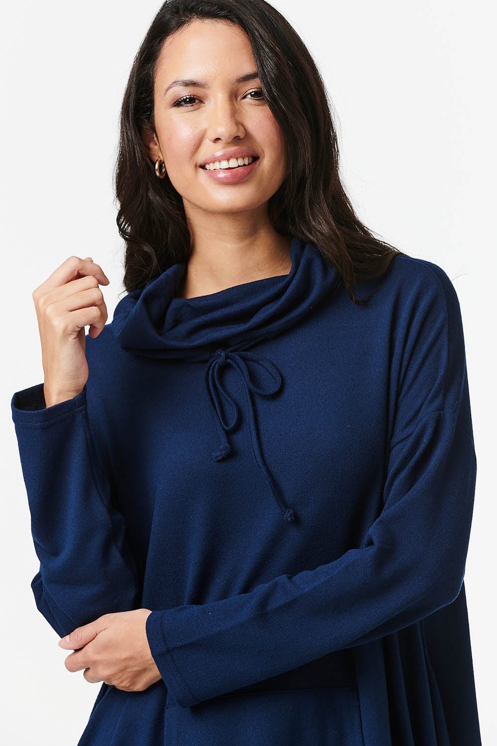 Navy | Cowl Neck Oversized Jumper