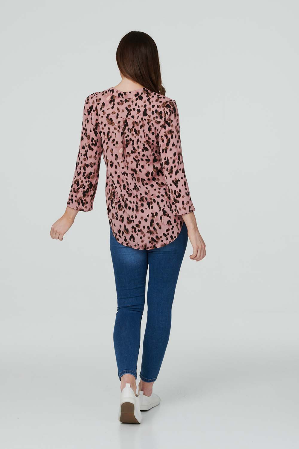 Pink | Abstract Leopard Print Blouse