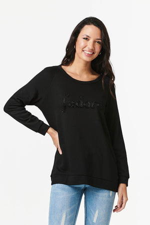 Black | j'adore Print Sweatshirt