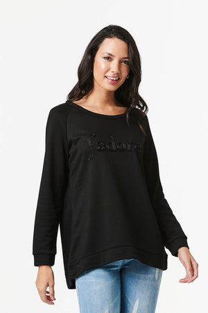Black | j'adore Print Sweatshirt