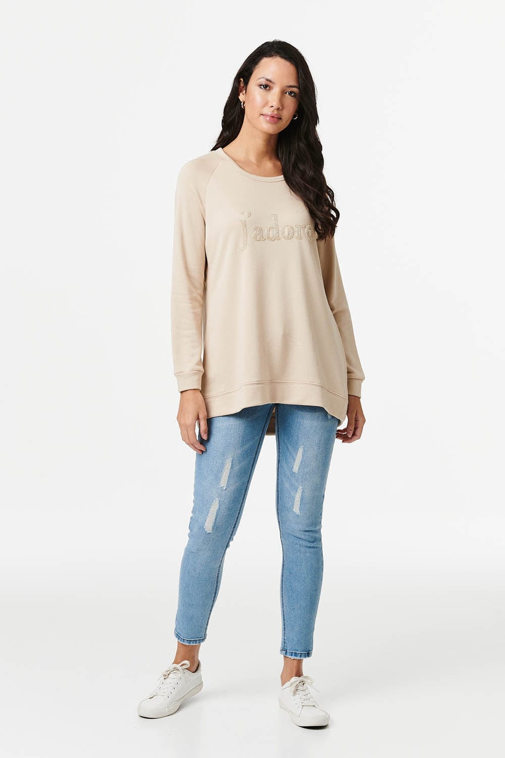 Stone | j'adore Print Sweatshirt