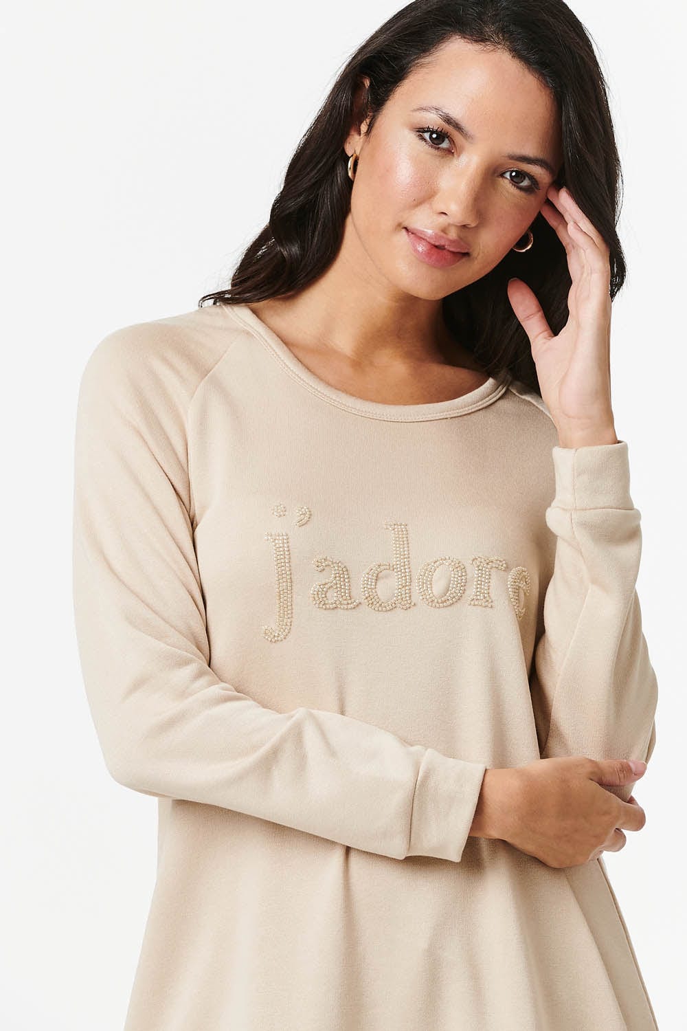 Stone | j'adore Print Sweatshirt