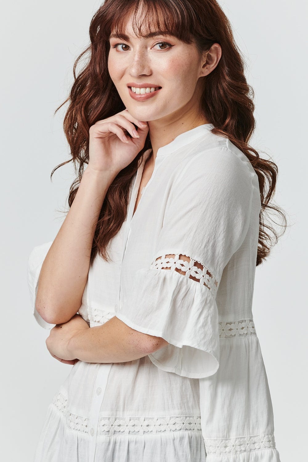 White | Tiered Oversized Shirt