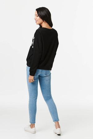 Black | Luxe Print Relaxed Sweatshirt