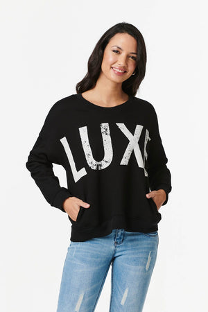 Black | Luxe Print Relaxed Sweatshirt