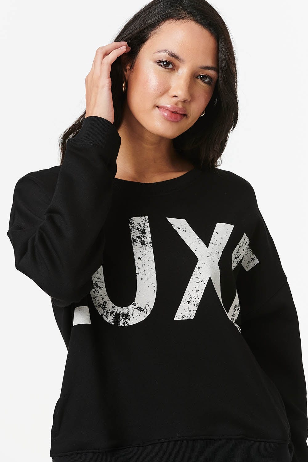 Black | Luxe Print Relaxed Sweatshirt