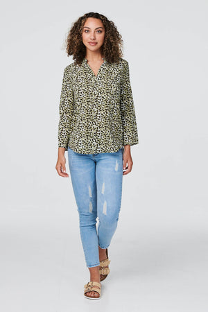 Sage | Printed 3/4 Sleeve Blouse