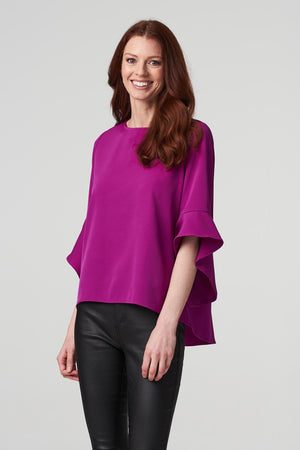 Purple | Ruffle Sleeve Blouse Top