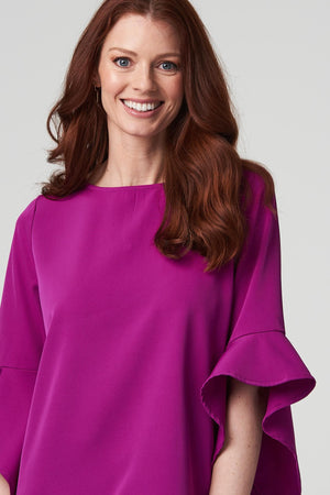 Purple | Ruffle Sleeve Blouse Top