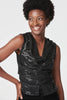 Black | Embellished Cowl Neck Vest Top
