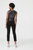 Black | Embellished Cowl Neck Vest Top