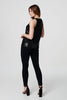 Black | Metallic Embellished Vest Top