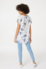 Navy | Floral Button Front Detail Blouse