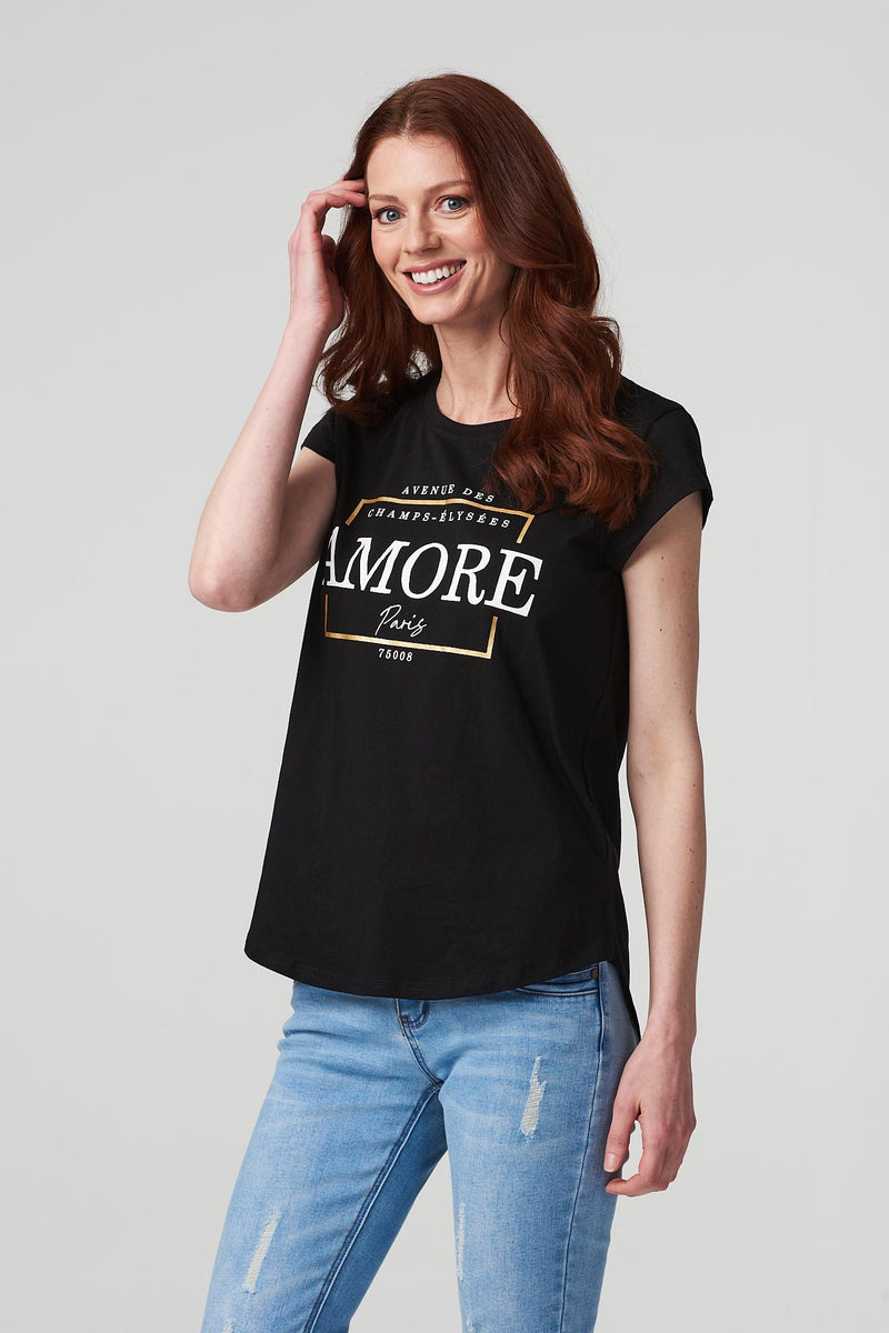 Black | Amore Paris Relaxed T-Shirt