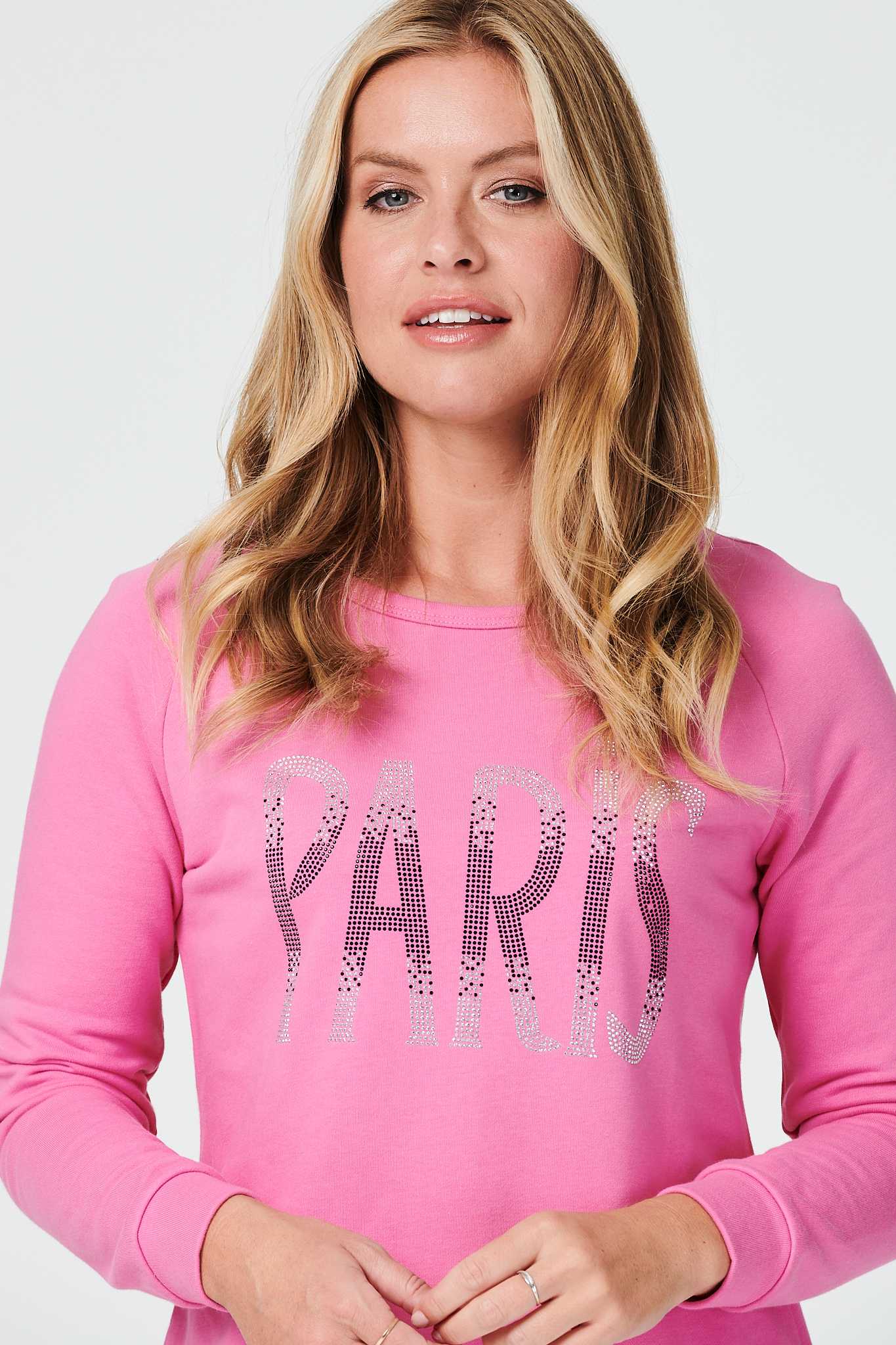 Pink | Paris Print Relaxed Sweatshirt