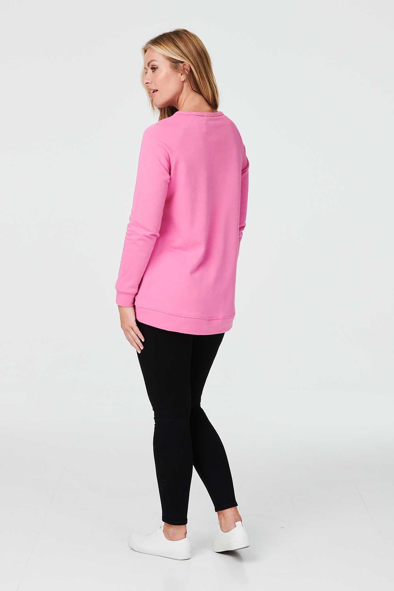 Pink | Paris Print Relaxed Sweatshirt