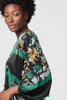 Black | Printed Satin Oversized Blouse