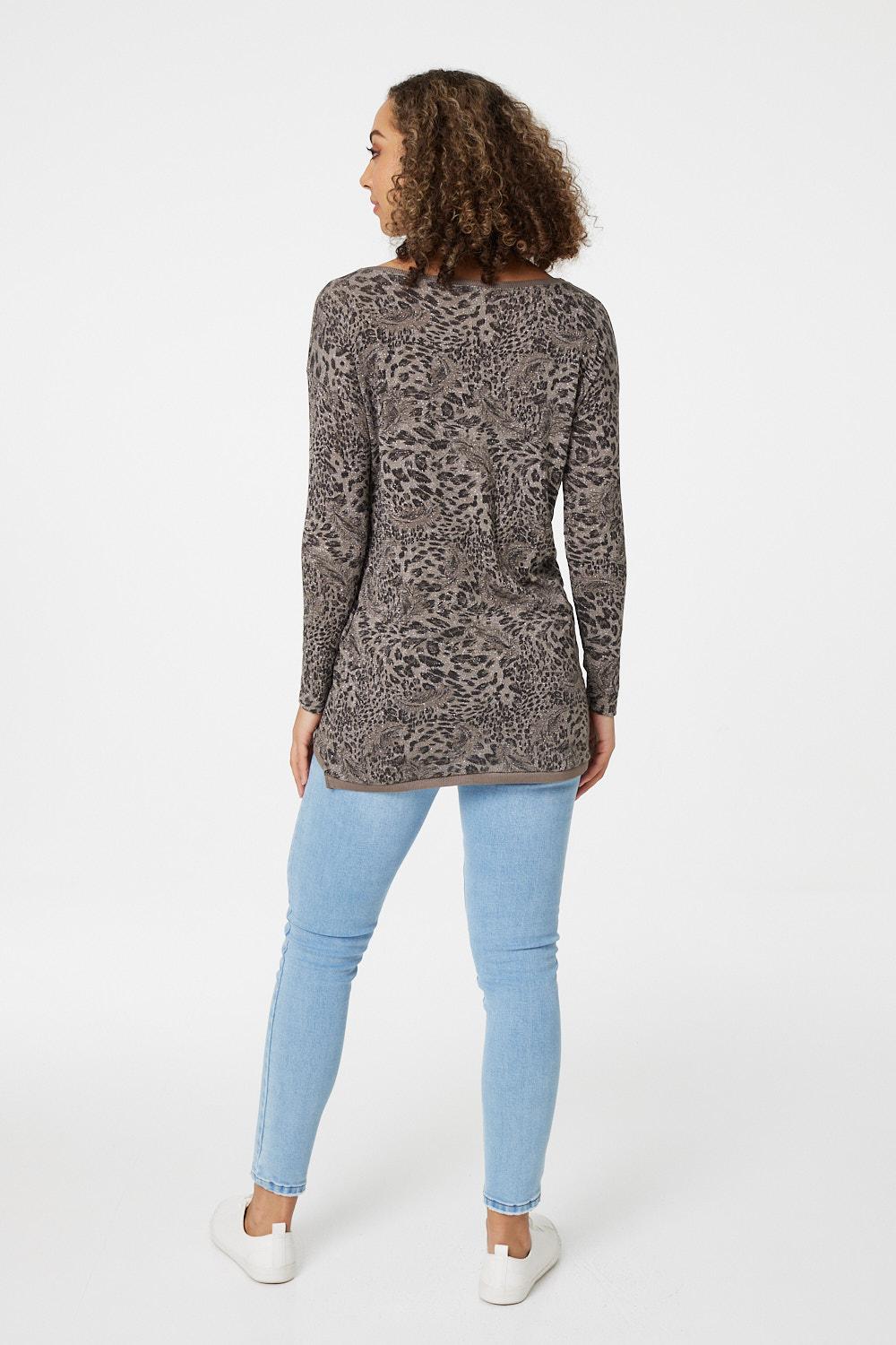 Brown | Vintage Animal Print T-Shirt
