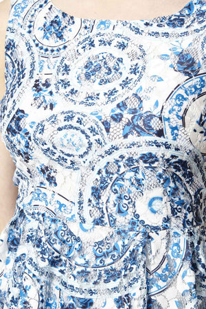 Blue | Baroque Peplum Top