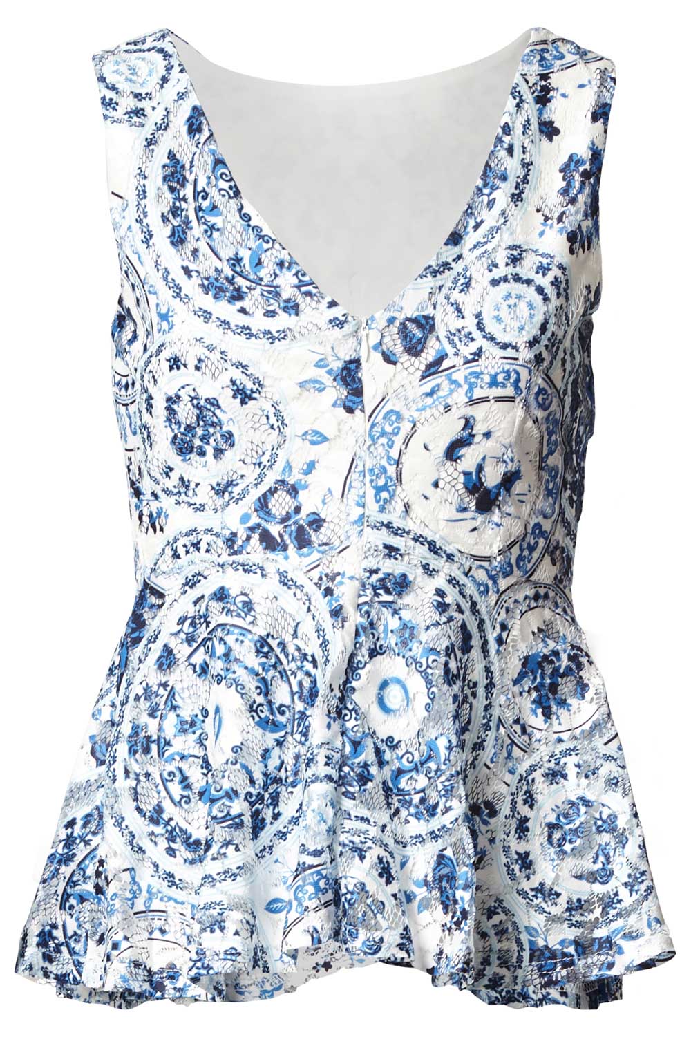 Blue | Baroque Peplum Top