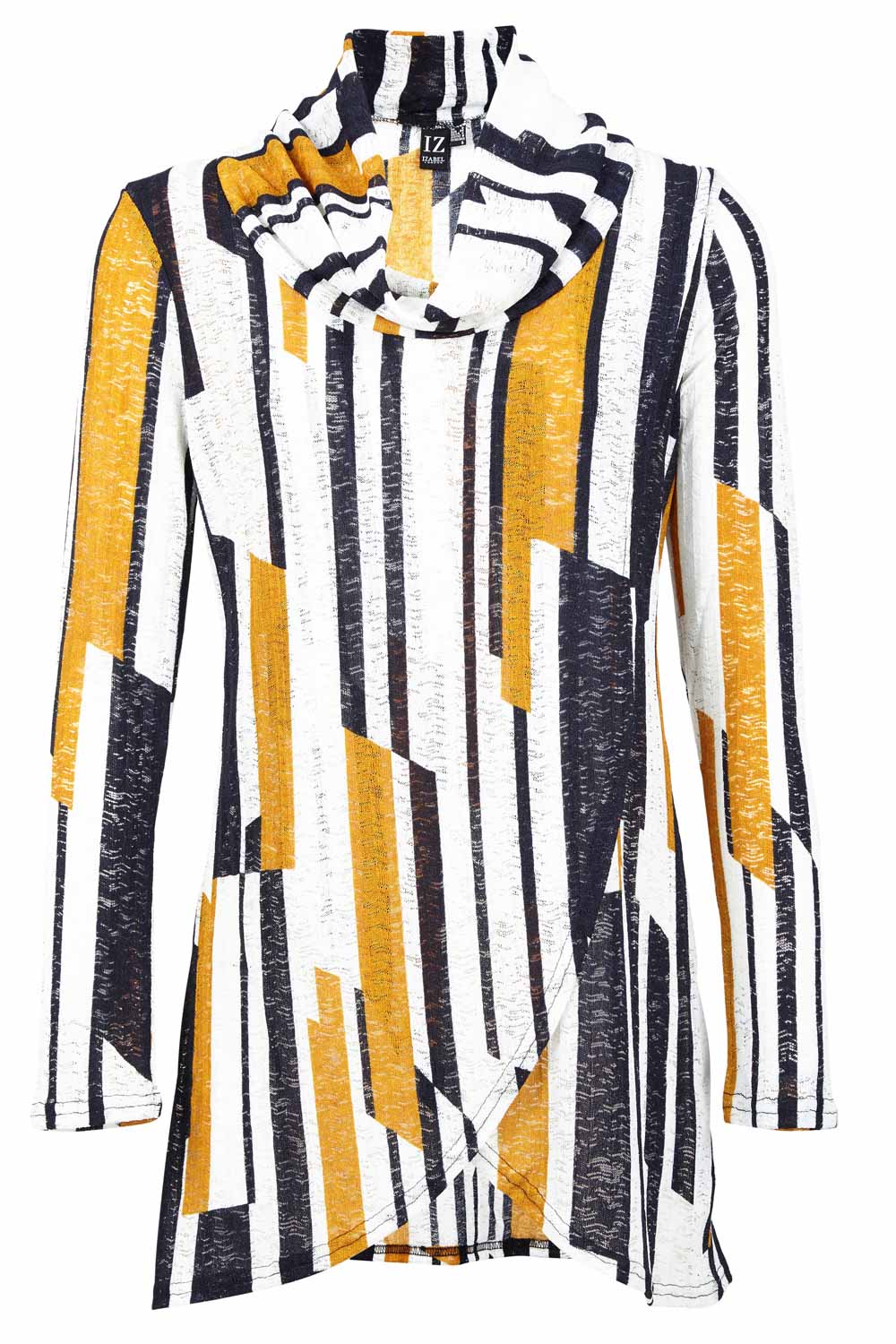 Mustard | Striped Roll Neck Top