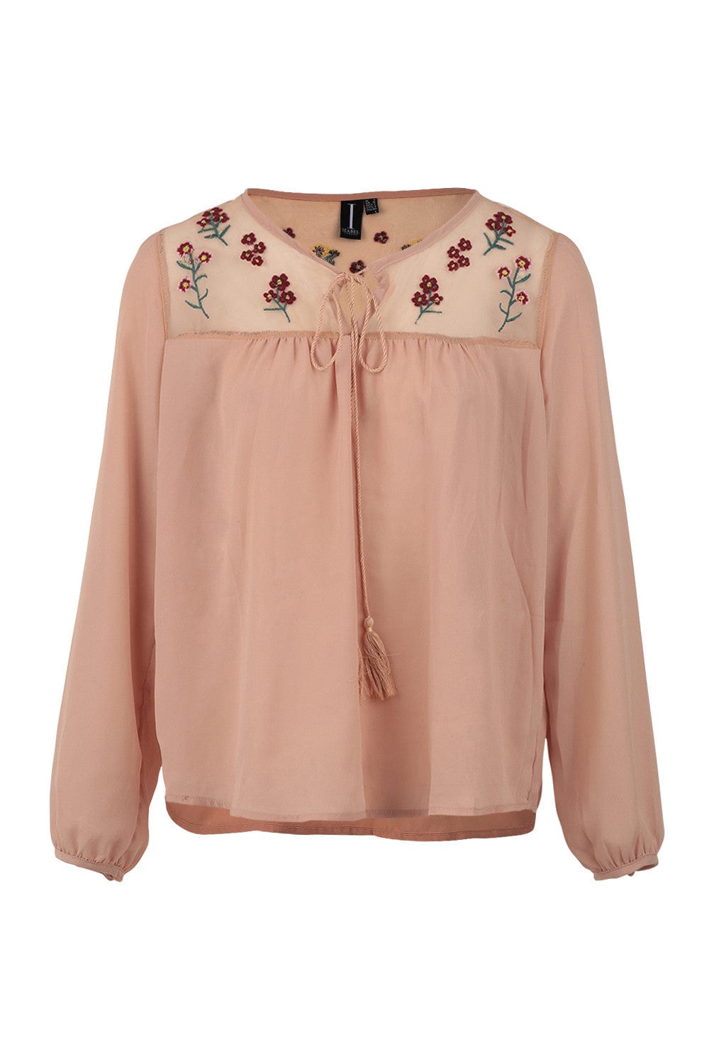 Beige | Embroidered Folk Top